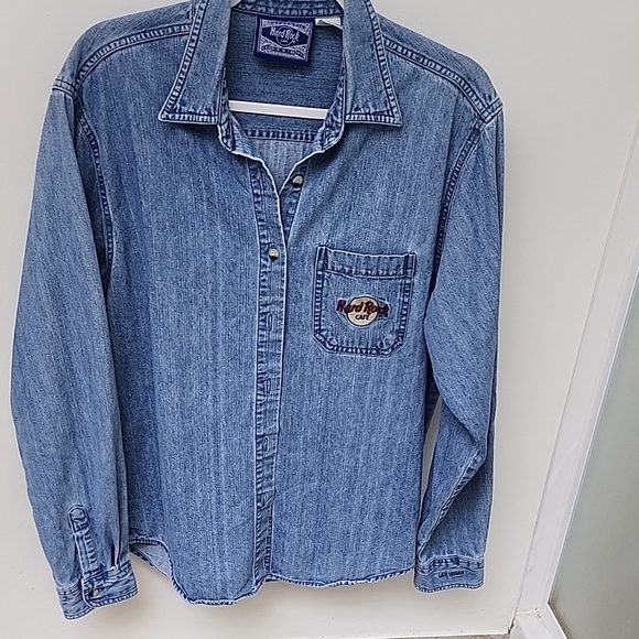 Hard Rock Cafe Blue Denim Jacket with Logo - Picture 6 of 8